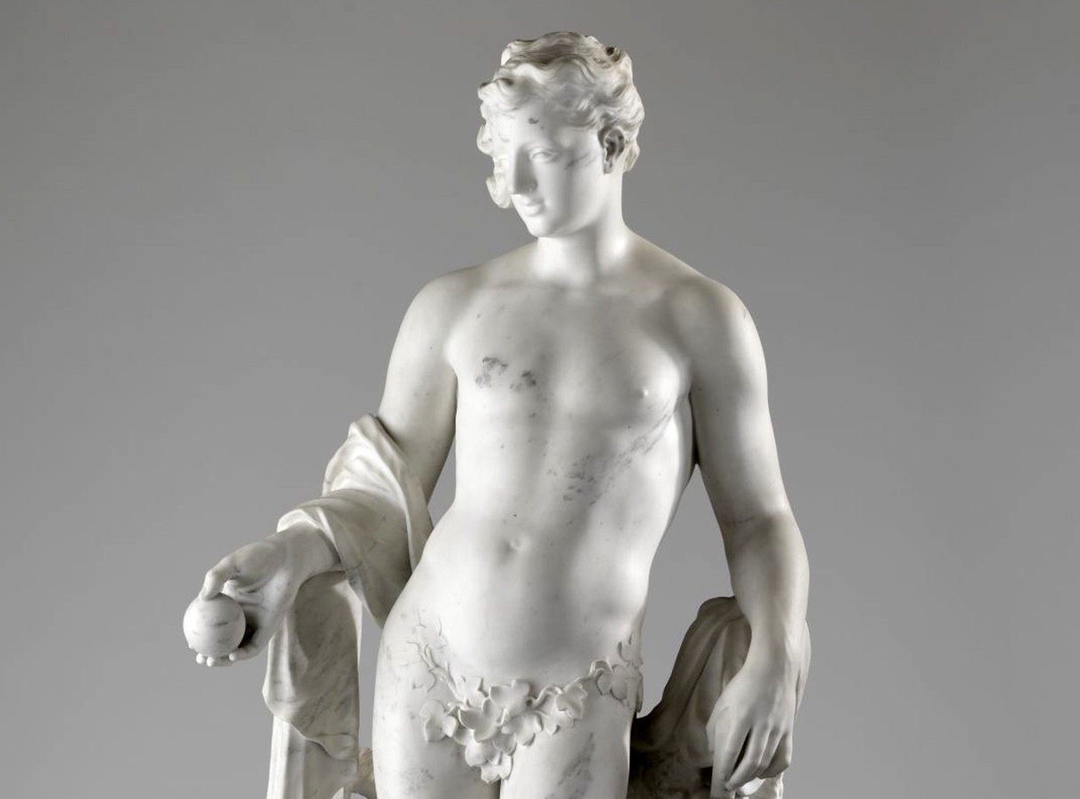 Die Abbildung zeigt die von Gabriel Grupello um 1691/92 geschaffene Marmorskulptur die den Jüngling Paris, Sohn des trojanischen Königs Priamos darstellt. Die Fotoaufnahme stammt vom Germanischen Nationalmuseum. 