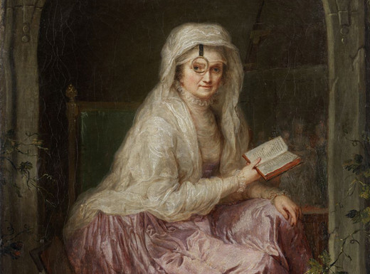 Die Abbildung zeigt ein Selbstbildnis der Künstlerin Anna Dorothea Therbusch aus dem Jahr 1782. Die Fotoaufnahme stammt von Dirk Meßberger.