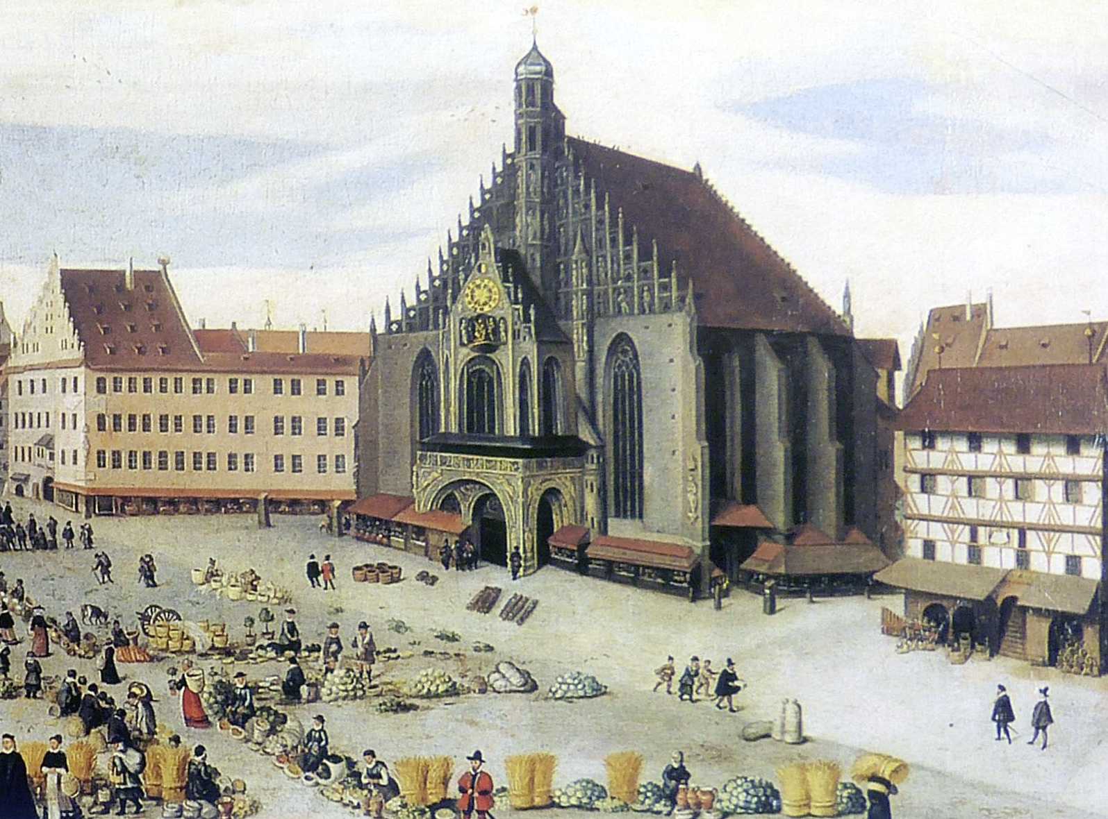 Historische Ansicht des Nürnberger Hauptmarktes | Fotoaufnahme Museen der Stadt Nürnberg Historische Ansicht des Nürnberger Hauptmarktes | Fotoaufnahme Museen der Stadt Nürnberg